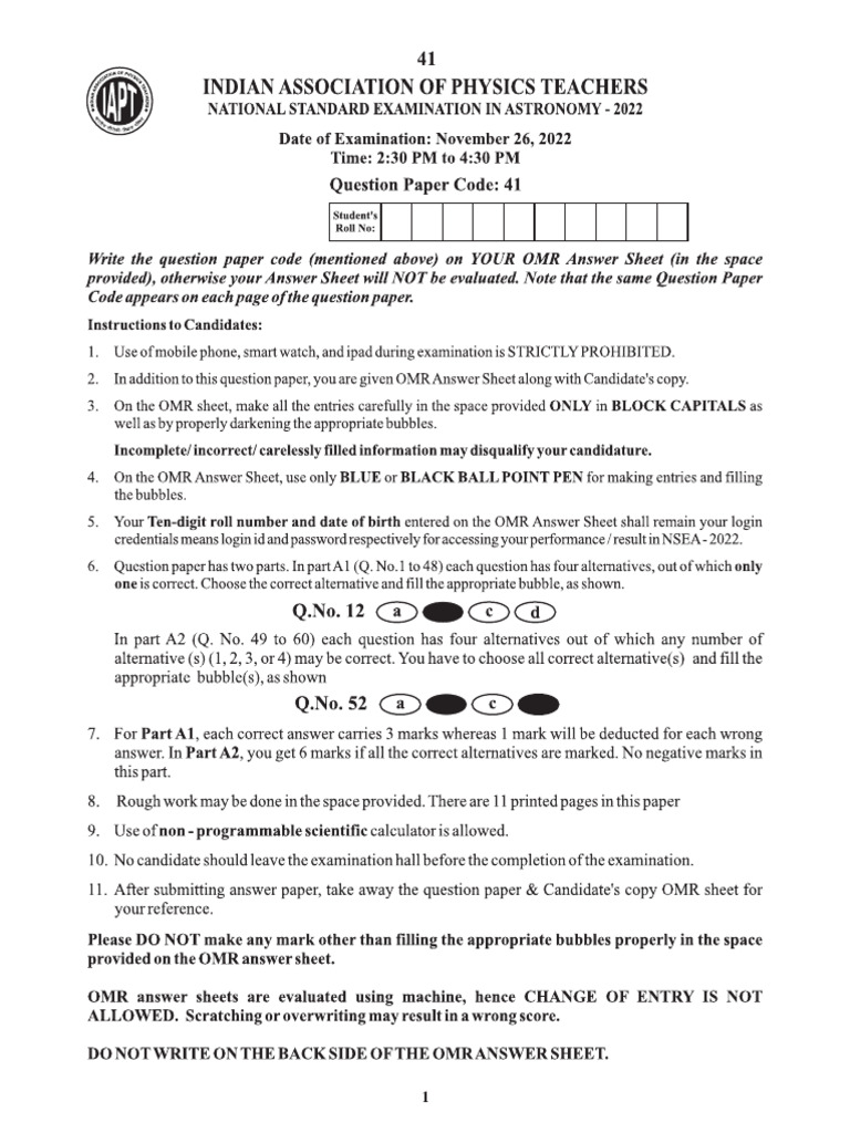 Nsea 2022 23 Part I | PDF