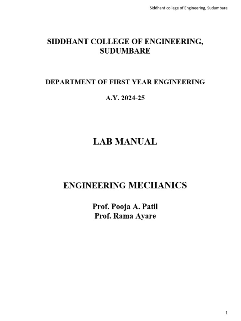 EM Lab Manual | PDF | Force | Mechanics
