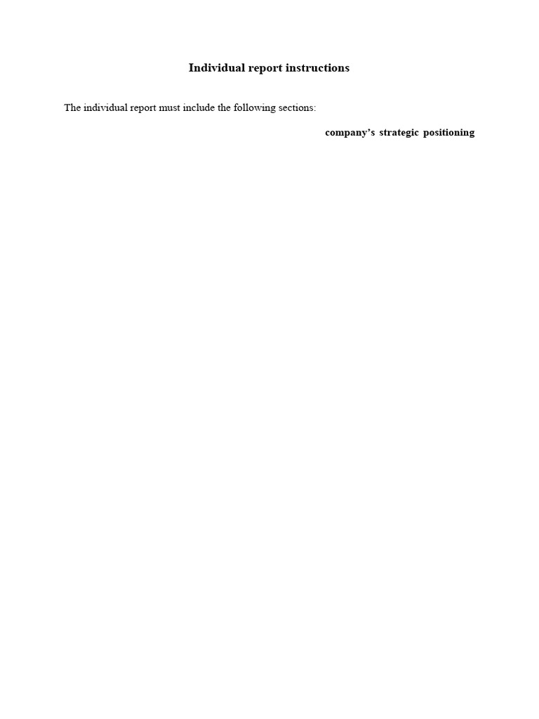 Individual Report Guidelines for Business Analysis | PDF | Revenue ...