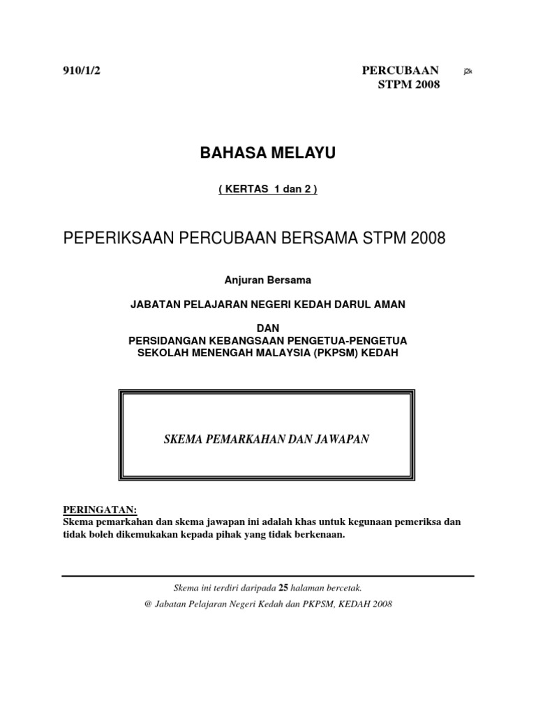 Stpm Bm Skema Kedah Pdf