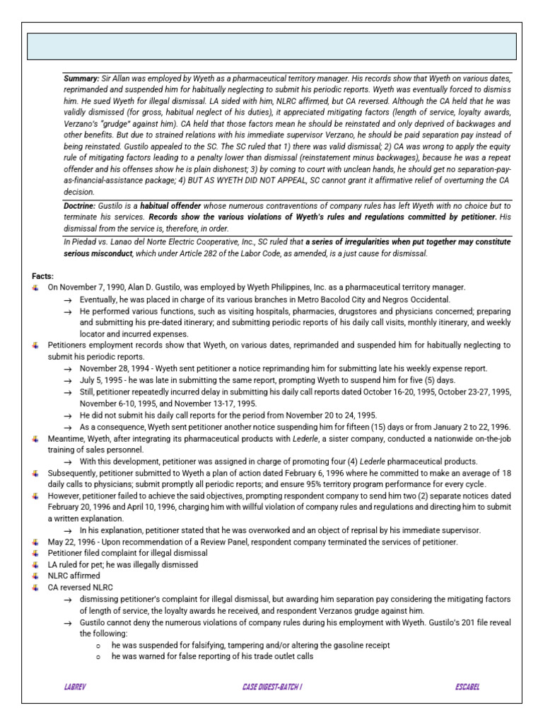 Labrev Digest 1 | PDF | Employment | Strike Action