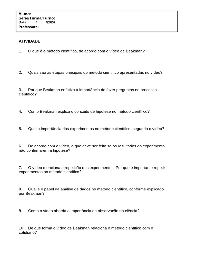 Método Científico Segundo Beakman | PDF