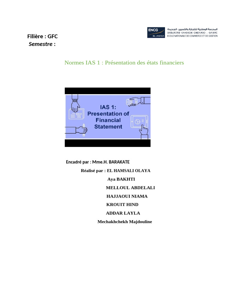 Norme IAS 1 : Présentation des états financiers | PDF | Normes ...