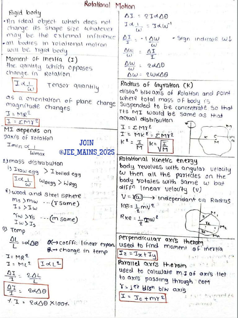JEE_MAINS_2025 ROTATIONAL MOTION (1) PDF
