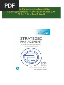 PDF Strategic Management : A Competitive Advantage Approach — Concepts and Cases, 17th Global Edition Fred R. David download