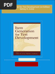 Item Generation for Test Development 1st Edition Sidney H. Irvine 2024 Scribd Download