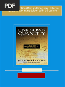 Full Download Unknown Quantity A Real and Imaginary History of Algebra First Printing Edition John Derbyshire PDF DOCX
