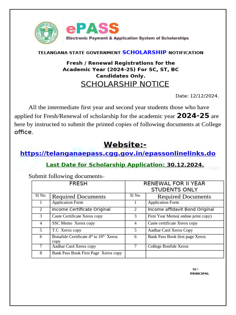 Scholarship Notice | PDF