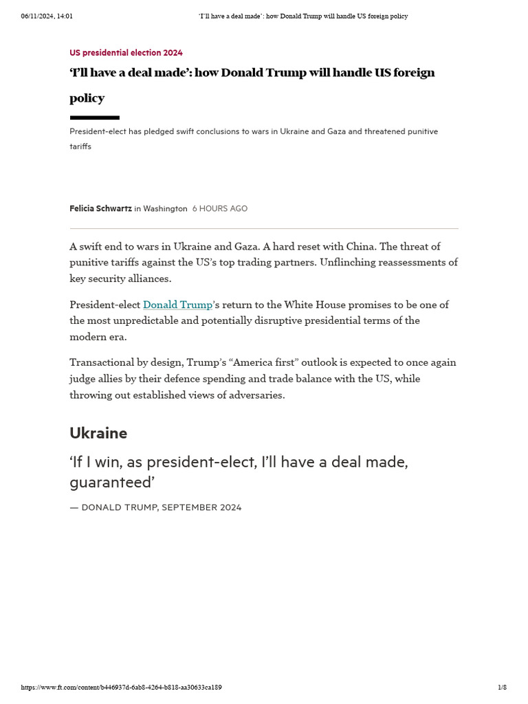 Trump’s Foreign Policy Plans for 2024 | PDF | American Government ...