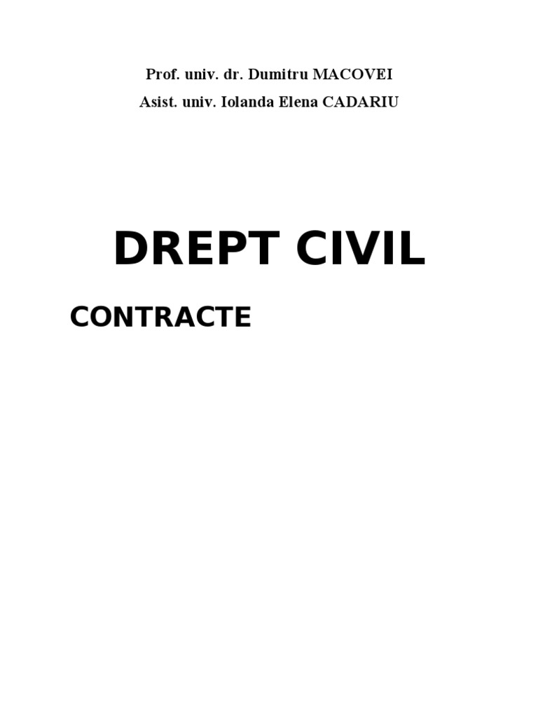 Drept Civil Contracte Curs Id
