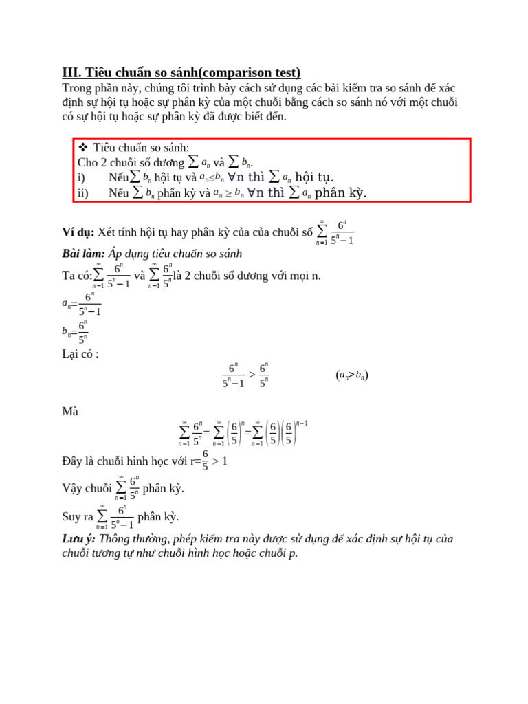 Comparison Test | PDF