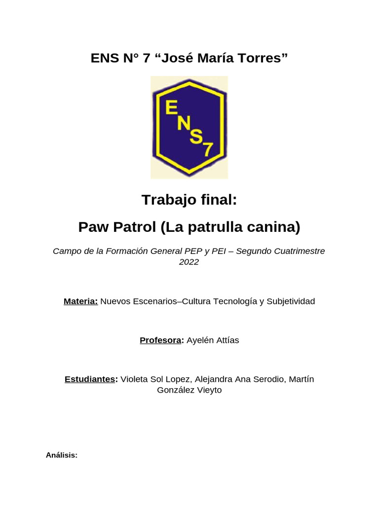 TP Final - Nuevos Escenarios | PDF