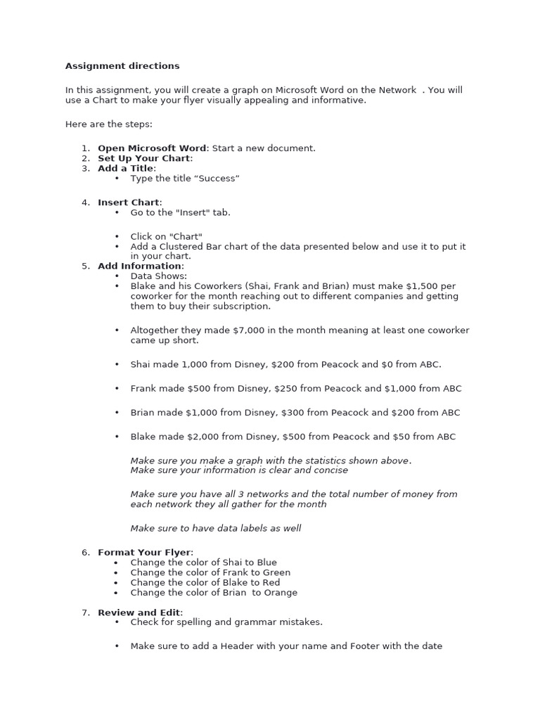 Student Graphing Assignment | PDF