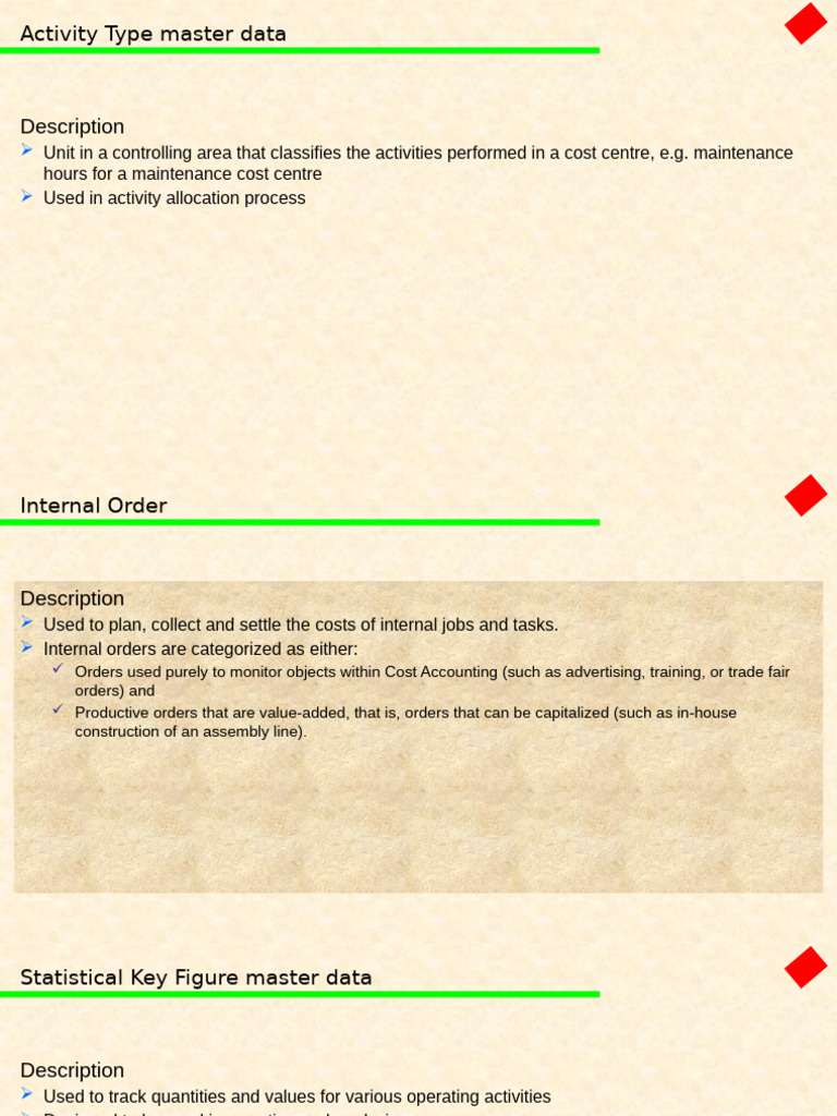 Master Data Types in Cost Accounting | PDF