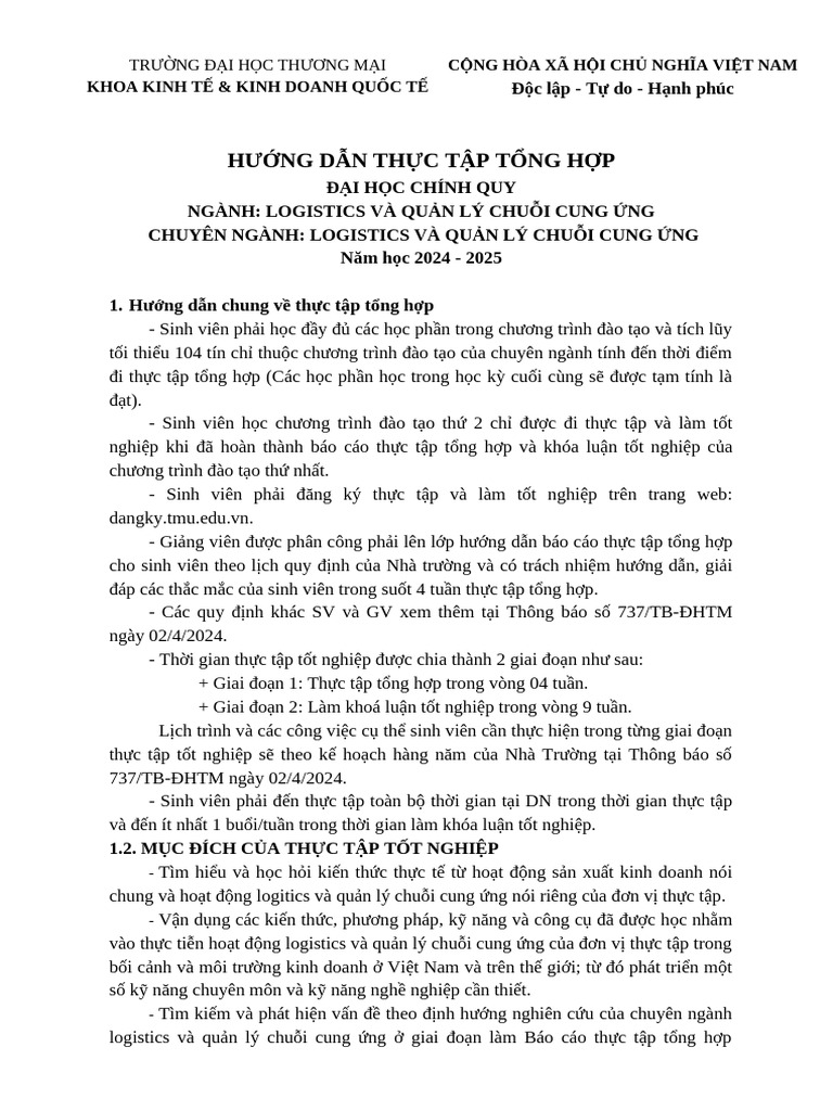Huong Dan Thuc Tap Tong Hop 2024-2025 LQ | PDF