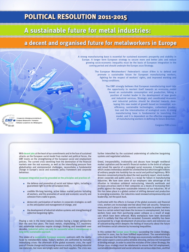 A Sustainable Future For Metal Industries | PDF