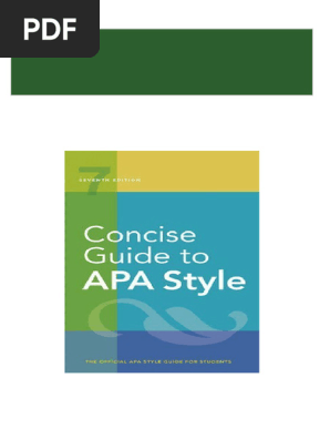 Ebooks PDF) Download Concise Guide To APA Style: 7th Edition