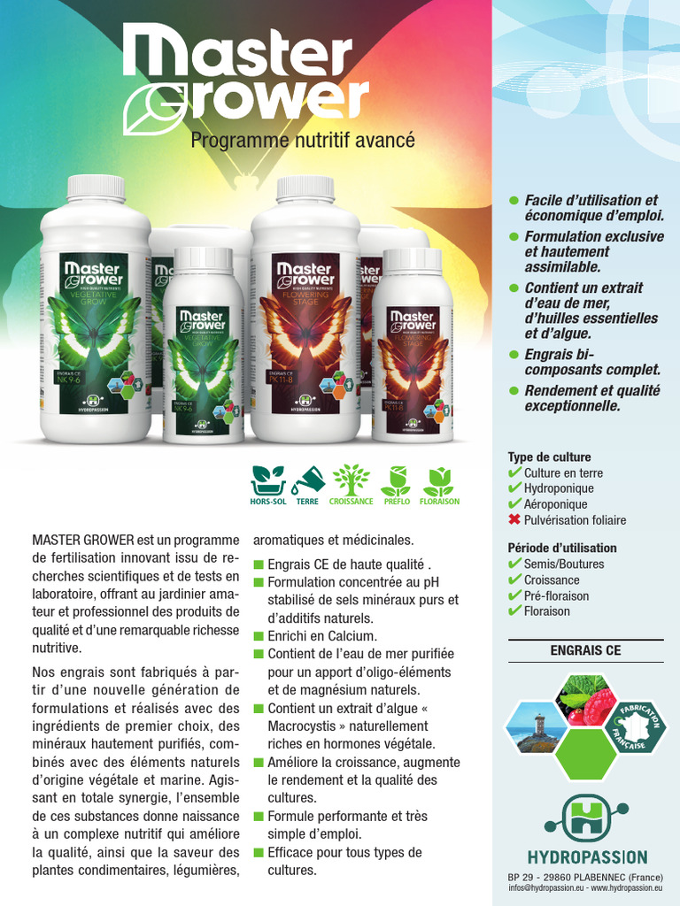 Programme Master Grower Innovant | PDF | Fertilisant | Hydroponie