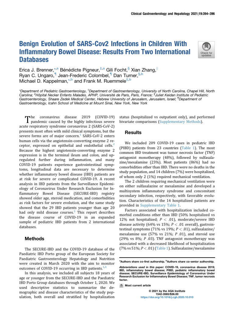 Benign Evolution of SARS Cov2 Infections in Childr | PDF | Inflammatory ...