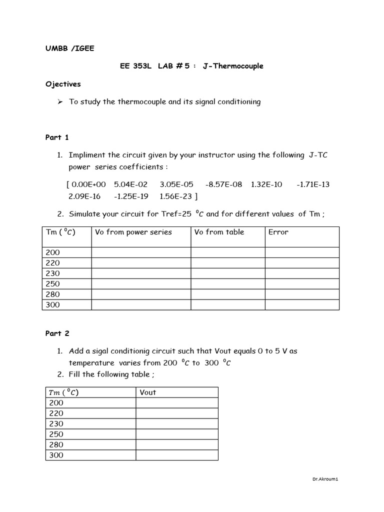 Lab 5 Thermocouple | PDF
