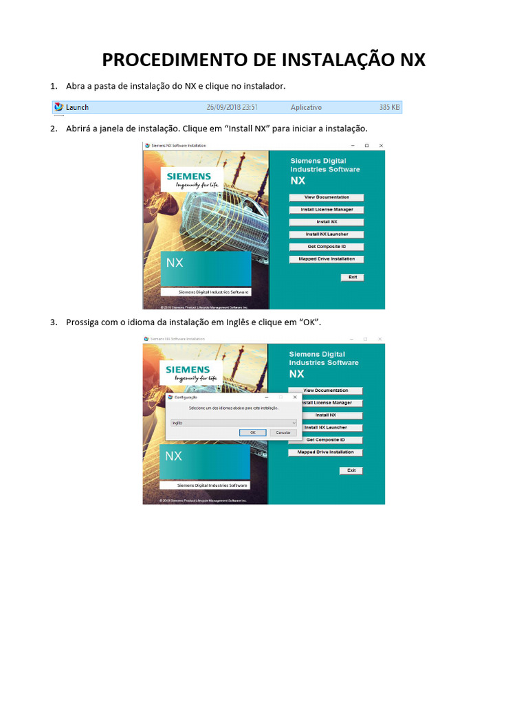 Instalação do Siemens NX passo a passo | PDF