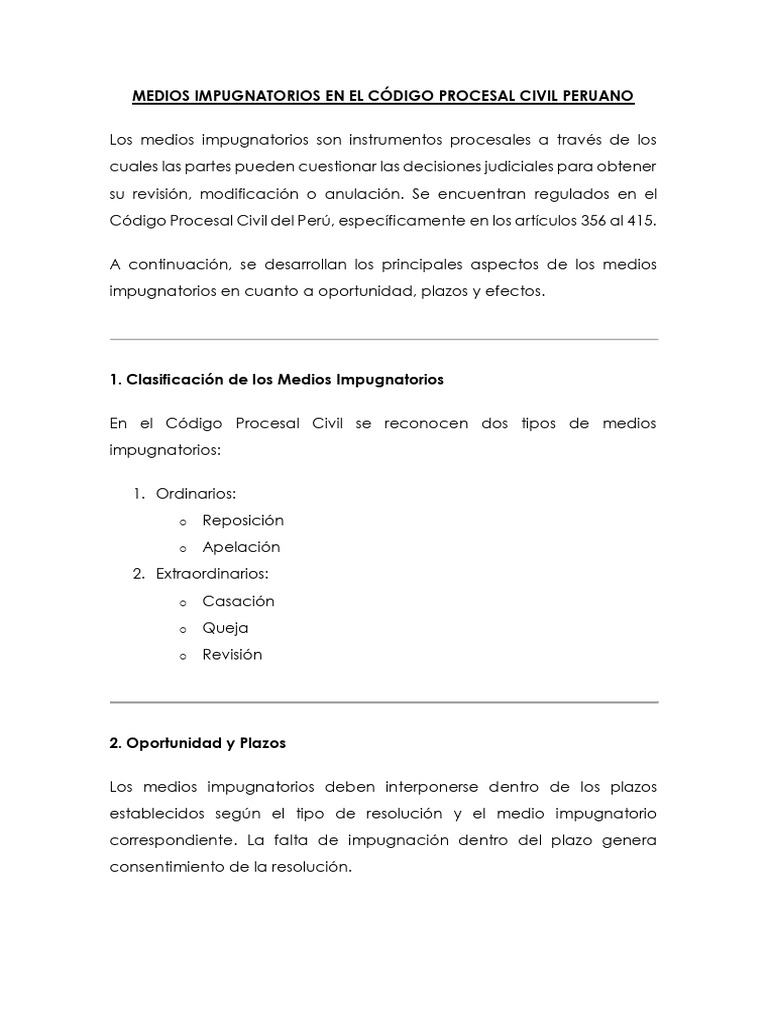 Medios Impugnatorios en el Proceso Civil | PDF | Apelación | Justicia