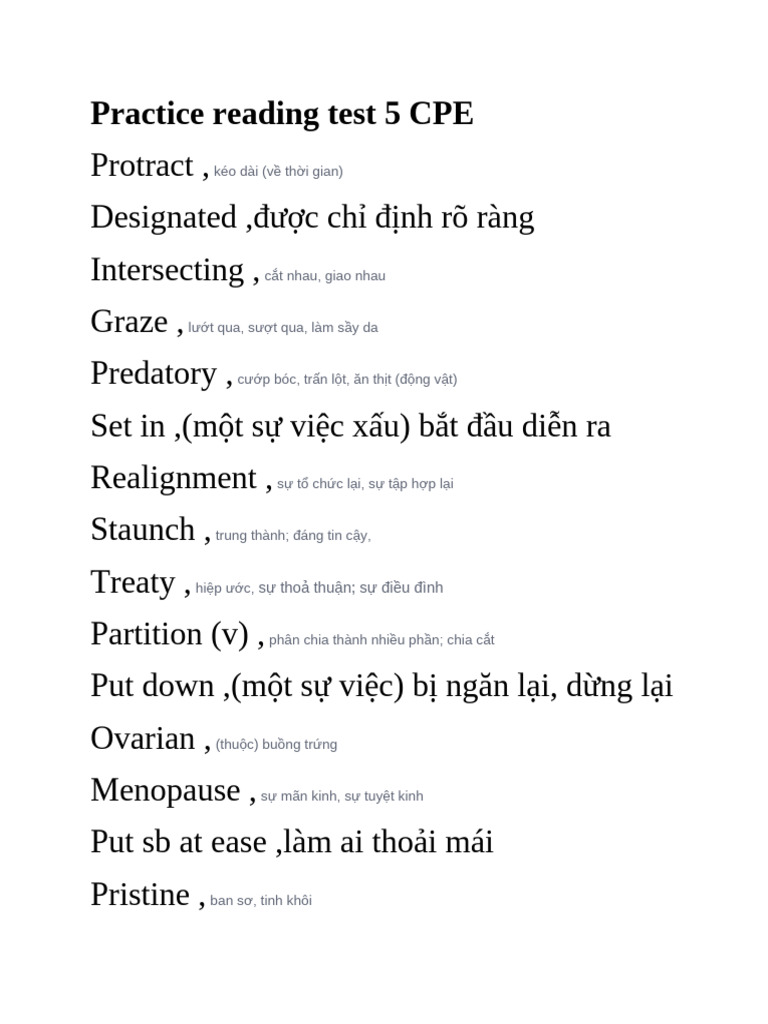 Practice Reading Test 5 CPE | PDF
