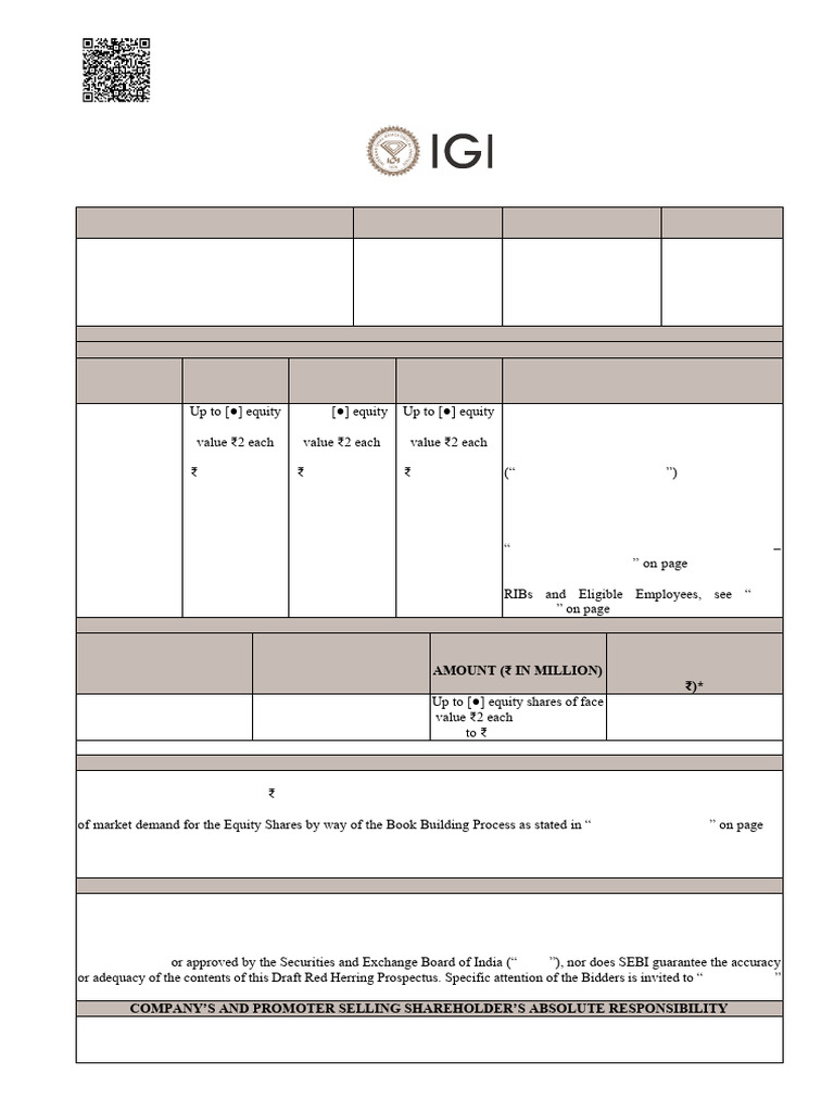 Igi DRHP 20240822155958 | PDF | Income Statement | Equity (Finance)