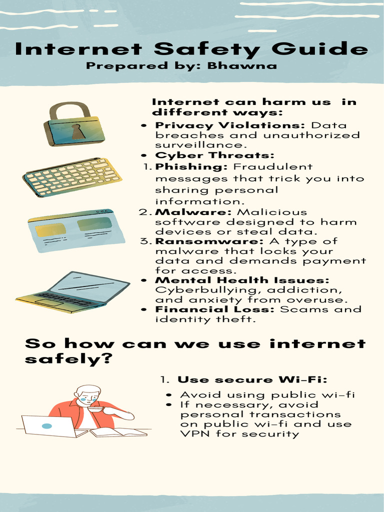 Internet Safety Infographic Guide by Bhawna | PDF | Security | Computer ...