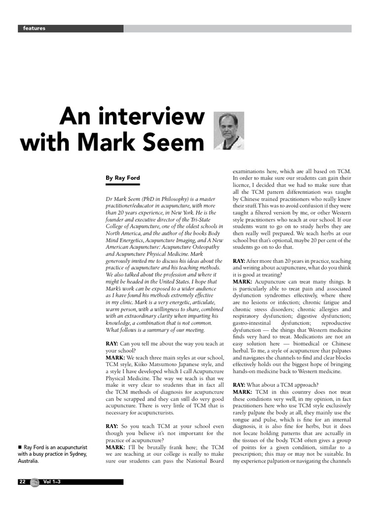 An interview with mark pdf traditional chinese medicine acupuncture