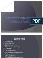 Productos Cárnicos Crudos Frescos