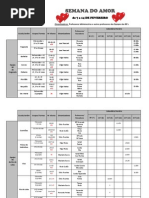 Calendarização Geral - Semana do amor