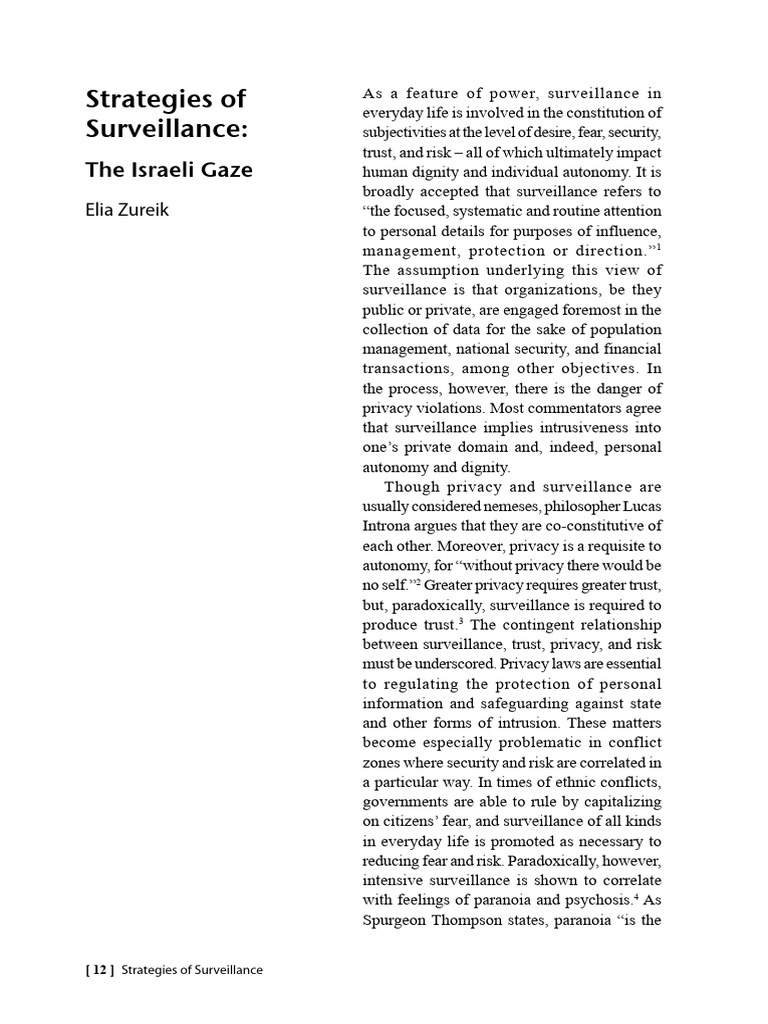 Surveillance Strategies and Power Dynamics | PDF | Palestinians | Zionism