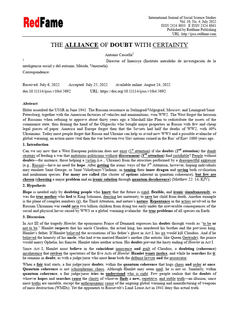 The Alliance of Doubt With Certainty | PDF | Hector | Achilles