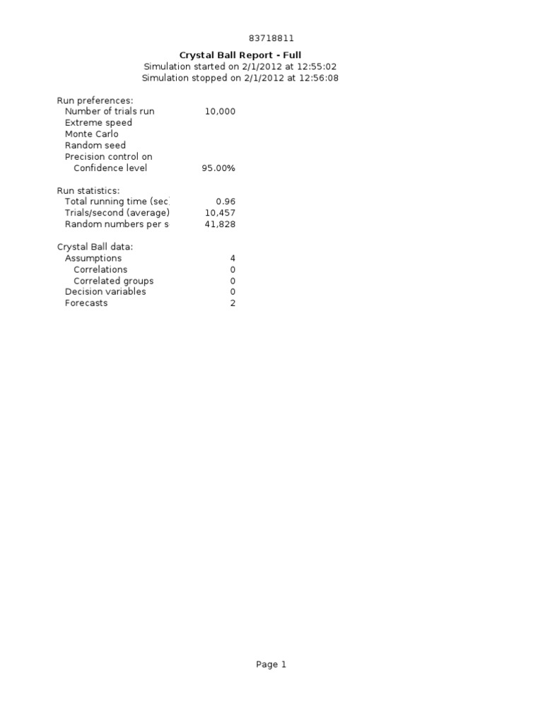 Crystal Ball Report - Full | PDF | Science & Mathematics | Technology ...