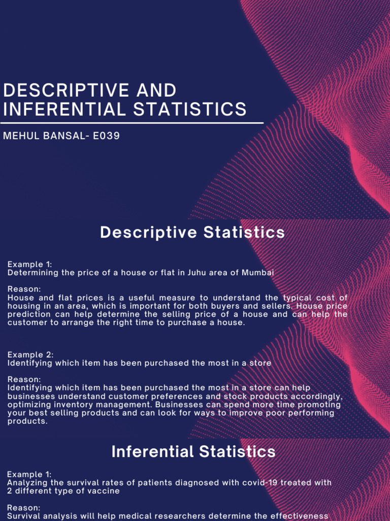 Descriptive and Inferential Statistics | PDF