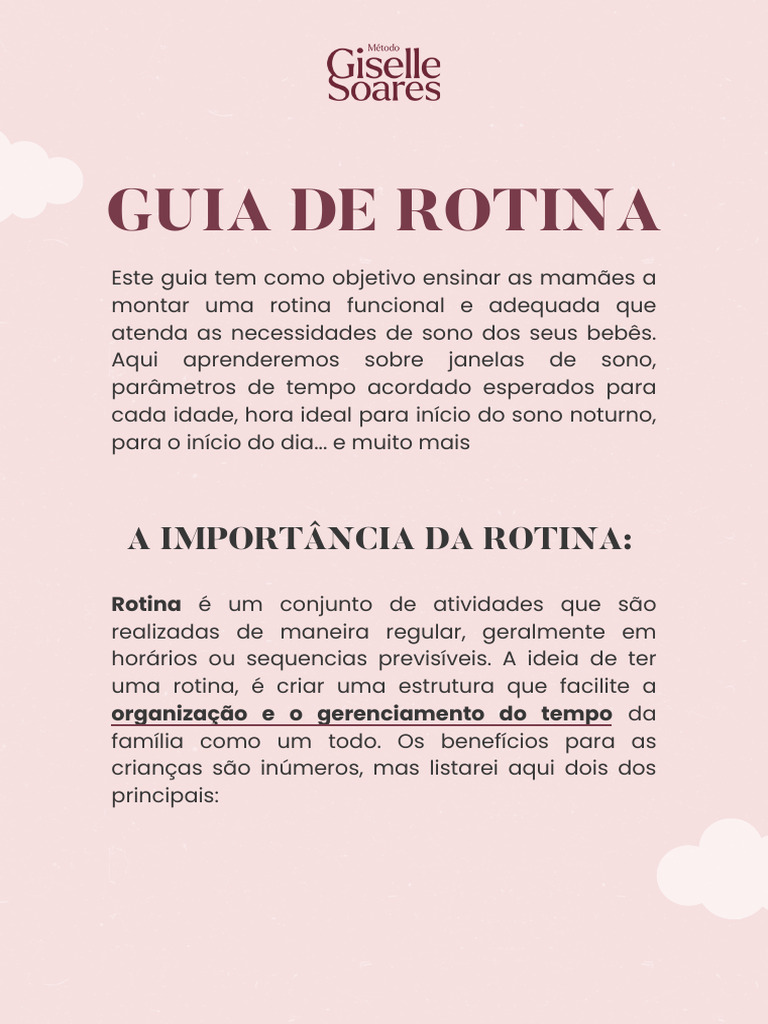 Guia de Rotina (1) | PDF | Dormir | Tempo