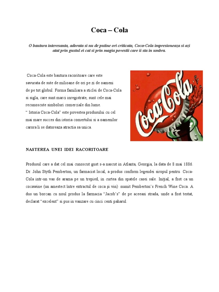 Реферат: Coca Cola Essay Research Paper AbstractThe CocaCola