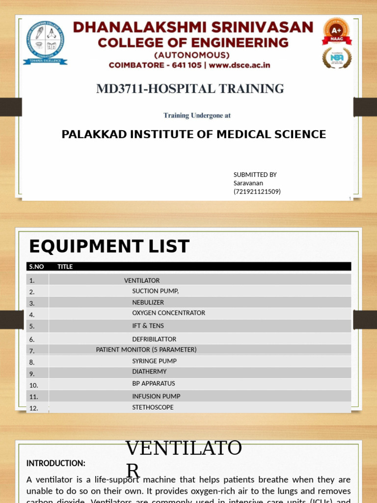Medical Equipment Overview & Guide | PDF | Monitoring (Medicine ...