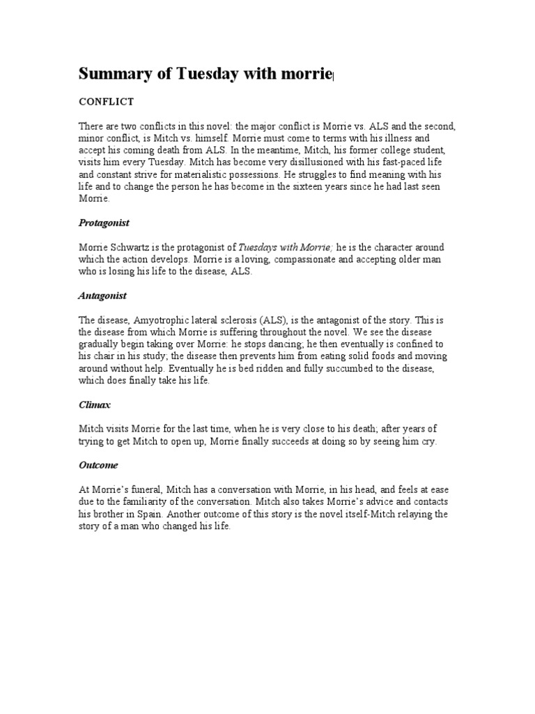 Summary Of Tuesday With Morrie Amyotrophic Lateral Sclerosis