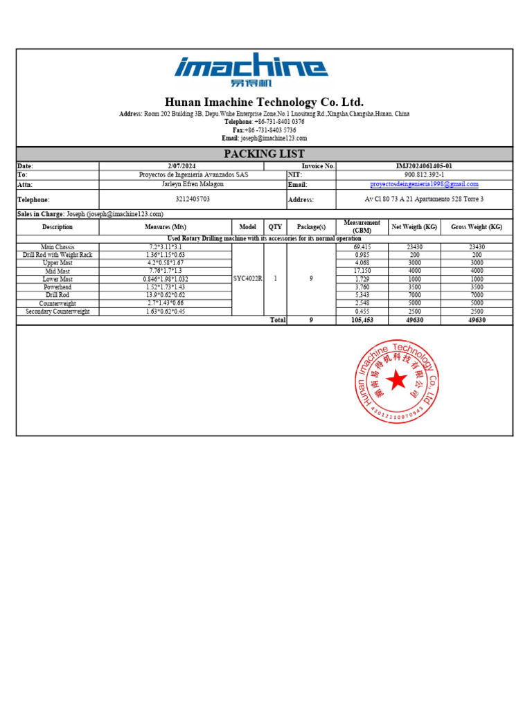 Used Rotary Drilling Machine Details | PDF | Equipment | Manufactured Goods