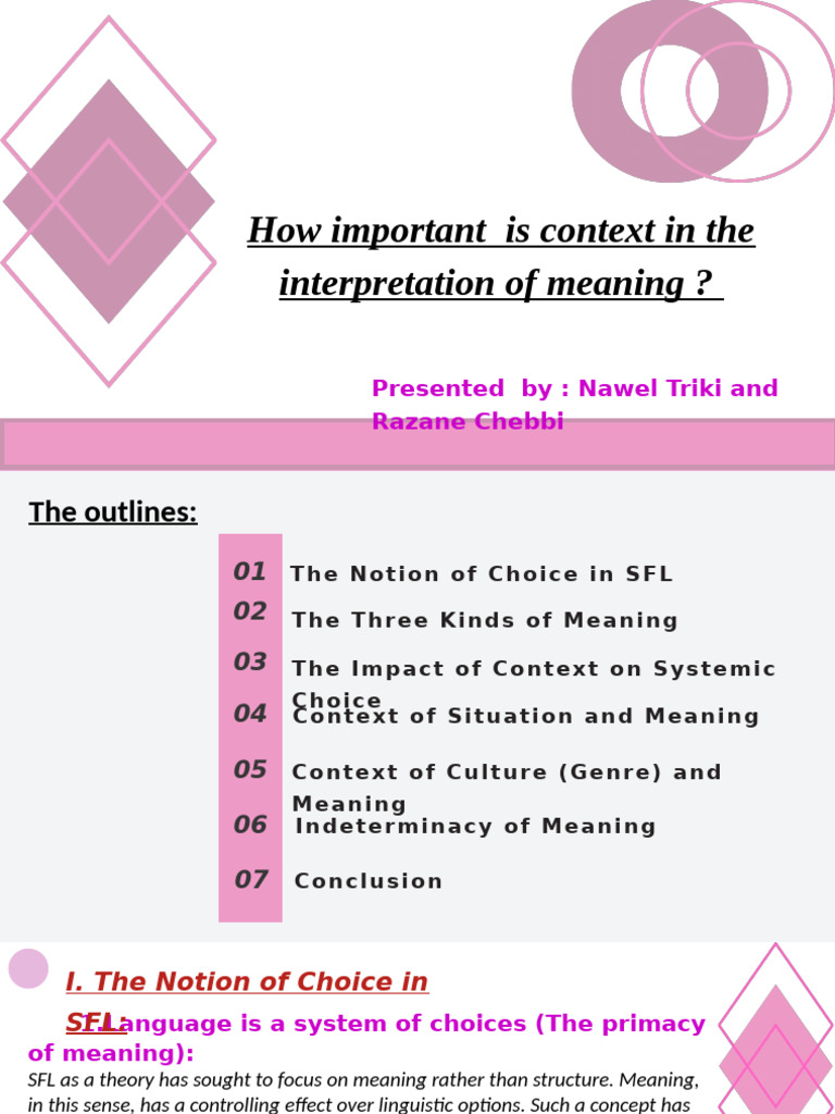 The Role of Context in Meaning Interpretation | PDF | Liberal Arts ...