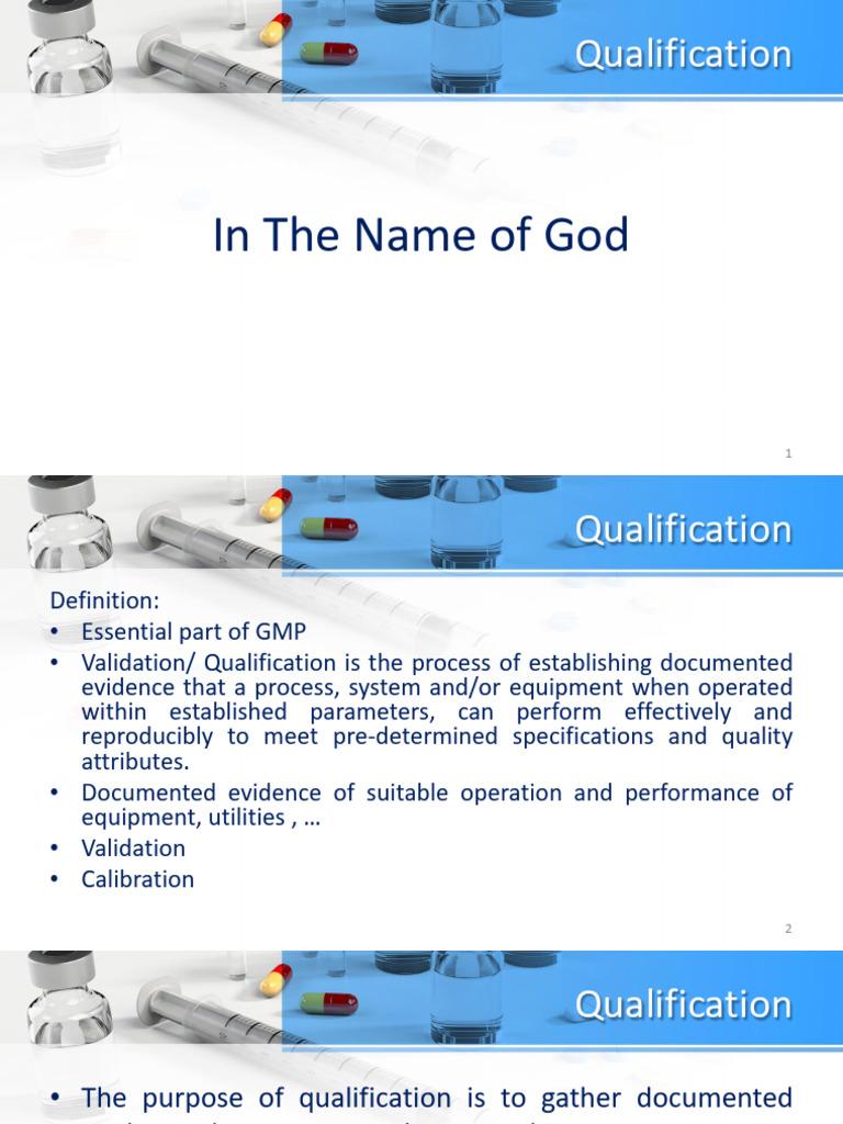 GMP Qualification Process Overview | PDF | Verification And Validation ...