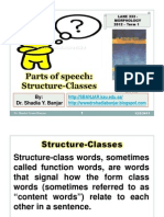 Parts of Speech - Structure Classes, Dr. Shadia Yousef Banjar