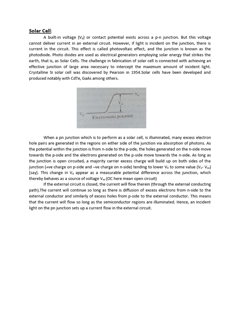 Understanding Solar Cell Functionality | PDF