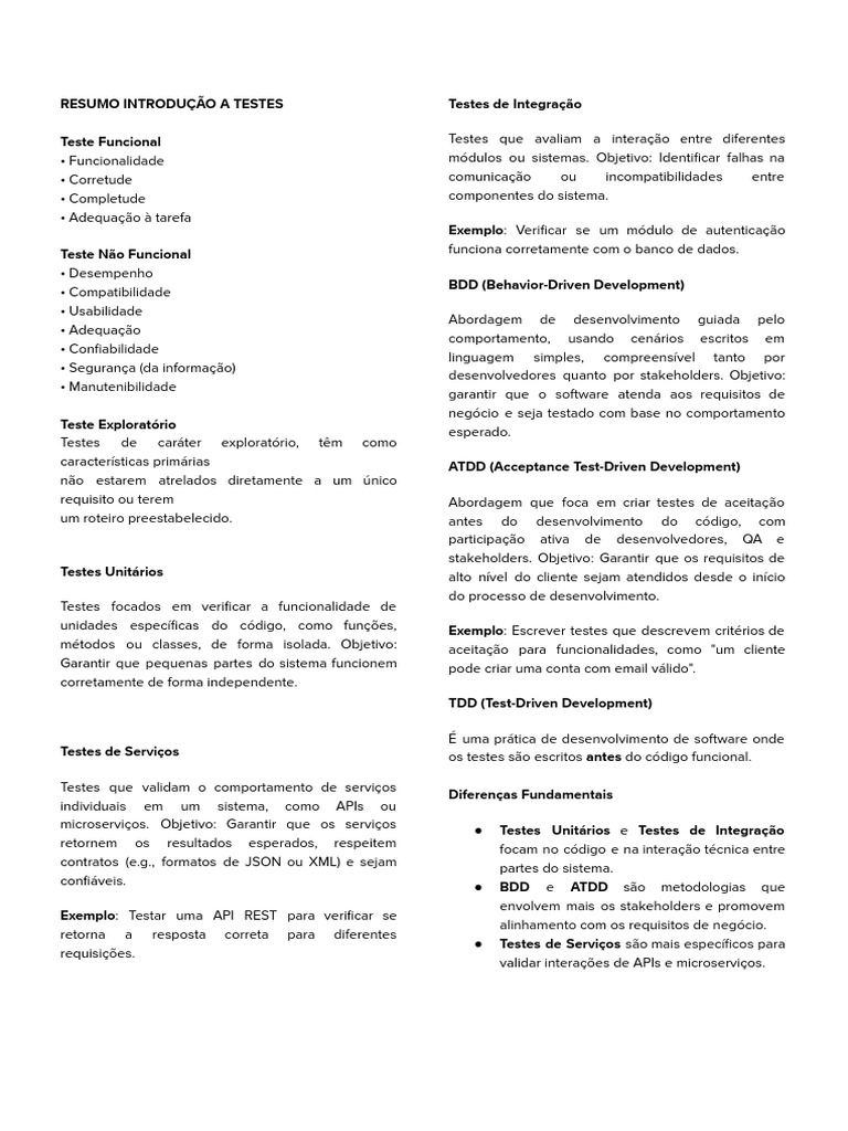 Tipos e Técnicas de Testes de Software | PDF | Testes de software ...