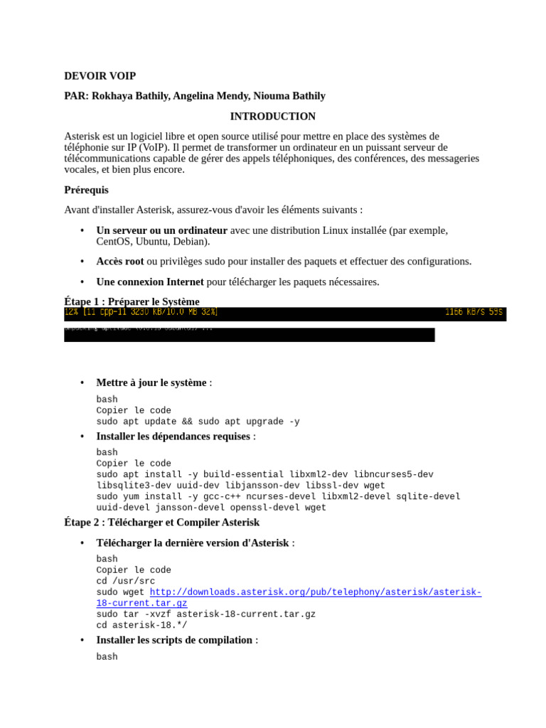Installer Asterisk sur Linux VoIP | PDF | Voix sur IP | Distribution Linux