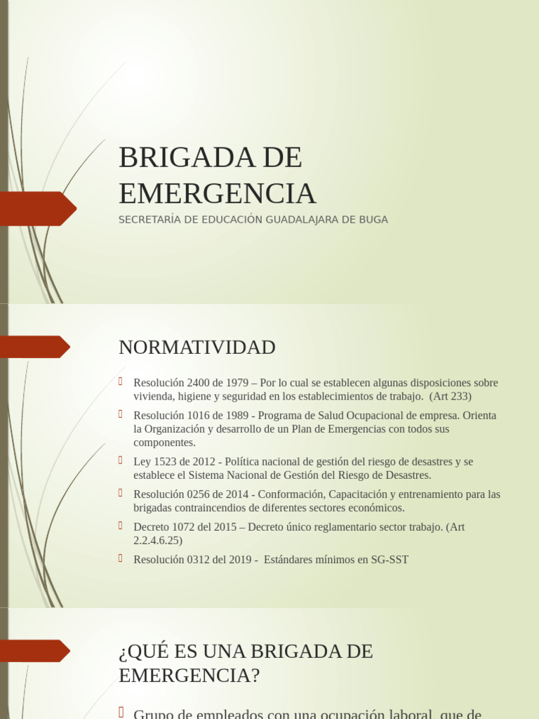 Brigada de Emergencia | PDF | Business | Seguridad y salud ocupacional