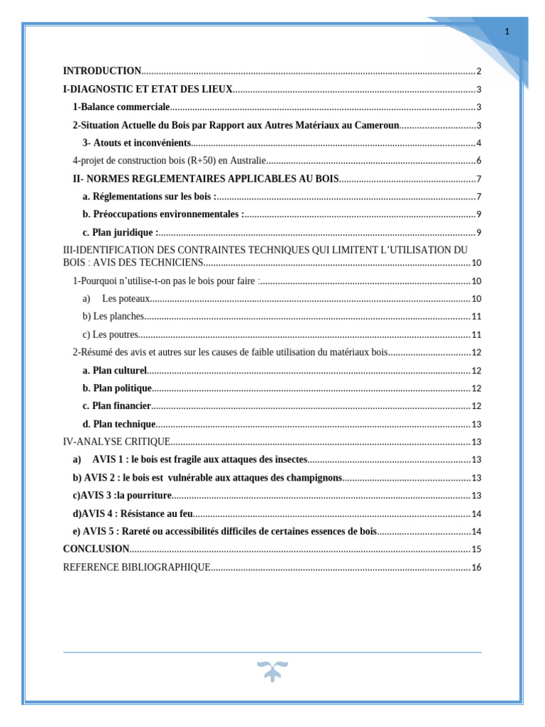 Utilisation du bois dans la construction au Cameroun | PDF | Bois ...