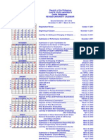 Revised University Calendar For Second Sem AY 2011-2012